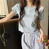 2024 Summer Hot Girl Embroidered Slim Short-Sleeve Crop Top