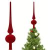 11 Inch Velvet Finial Christmas Tree Topper Vintage Mid Century Spherical Treetop Ornament for Xmas Holiday Party Decor