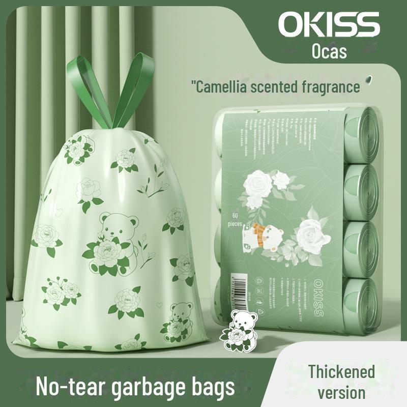 «Неразрывающиеся утолщенные кухонные мусорные пакеты с завязкой — автоматически закрывающиеся и портативные»