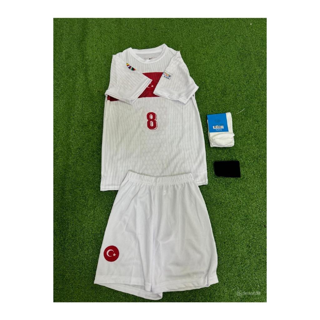 Trkiye Number 8 Kids 4-piece Set White National Team Jersey With Gift59594345