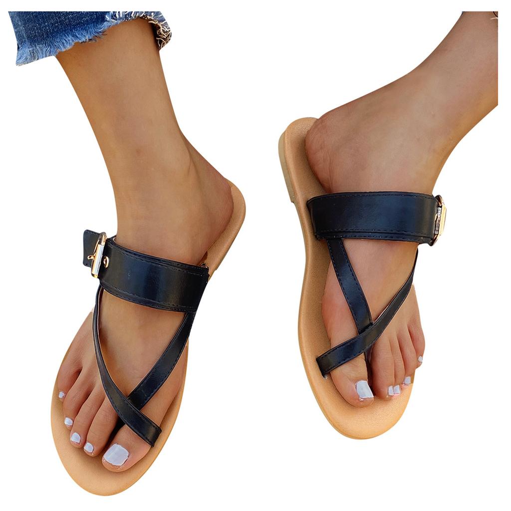 Женские модные повседневные тапочки с кольцом на плоской подошве и уличными шлепанцами