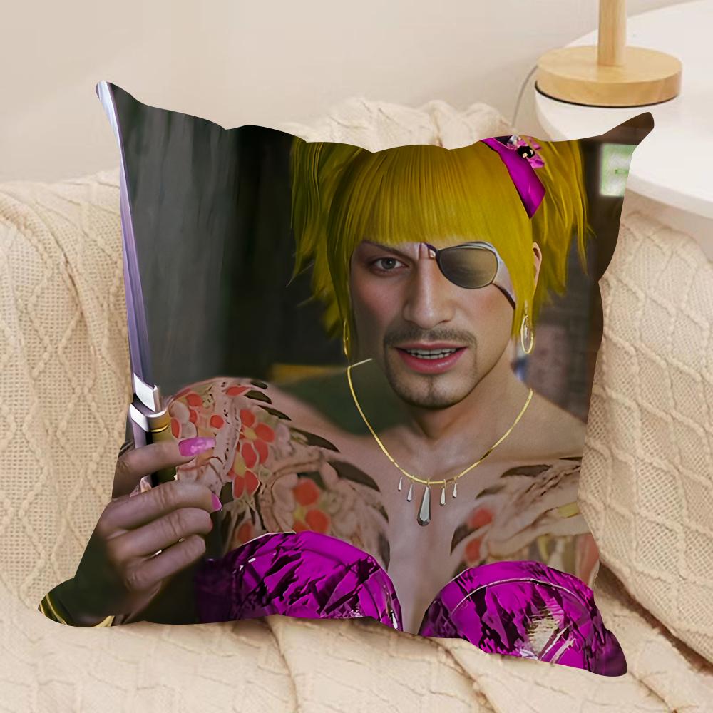 Love GGoro Majima YYakuza Cushion Cover Silky Short Plush Invisible Zipper Dustproof Sofa Pillow Case For Home Decor