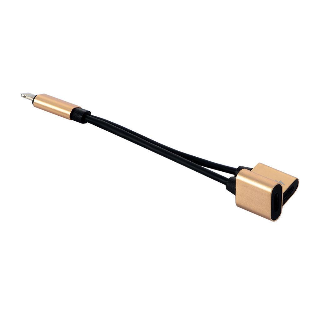 Адаптер 2 в 1 Lightning Двойной Зарядное устройство Аудио Разветвитель Сепаратор Кабель iPhone