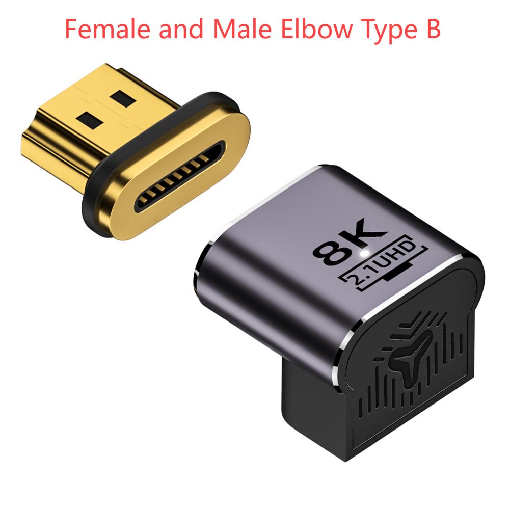 Совместимый с HDMI 2.1 магнитный адаптер «папа-мама» 19-контактный для ТВ-приставки PS5 USB-концентратор высокоскоростной 8K/60 Гц 4K/120 Гц 48 Гбит/с eARC кабель