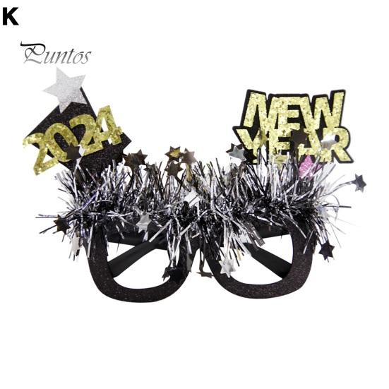2024 новогодние украшения для вечеринки, очки, реквизит для фотографий, черные и золотые тематические рамки, оправы для очков с новым годом