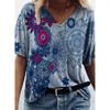 3D Art Print Tops Свободные футболки с коротким рукавом Летняя уличная мода Повседневные свободные женские футболки с V-образным вырезом Женская одежда