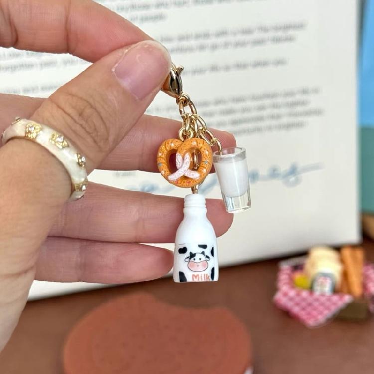 Восхитительный Брелок-Подвеска в Стиле Молочного Хлеба Ручной Работы Подарок для Студентов Офиса Домашний Декор