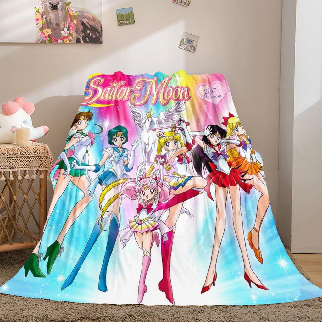 Japanese anime cute cartoon theme Sailor Moon Tsukino Usagi blanket suitable for home beds, sofa covers, office nap, outdoor warm blankets O13