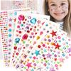 22 листа наклеек с драгоценными камнями для рукоделия, самоклеящиеся наклейки с кристаллами и стразами, материалы для DIY, скрапбукинга, изготовления открыток