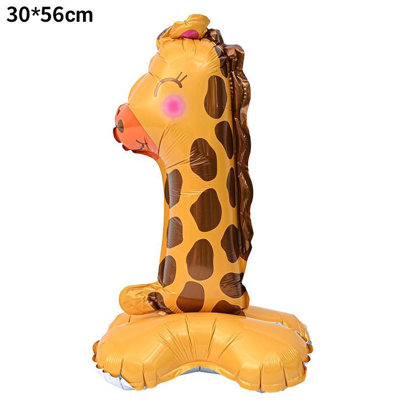 23 Inch Animal Digital Column Aluminum Film Balloon Modeling 0-9 Birthday Scene Decoration