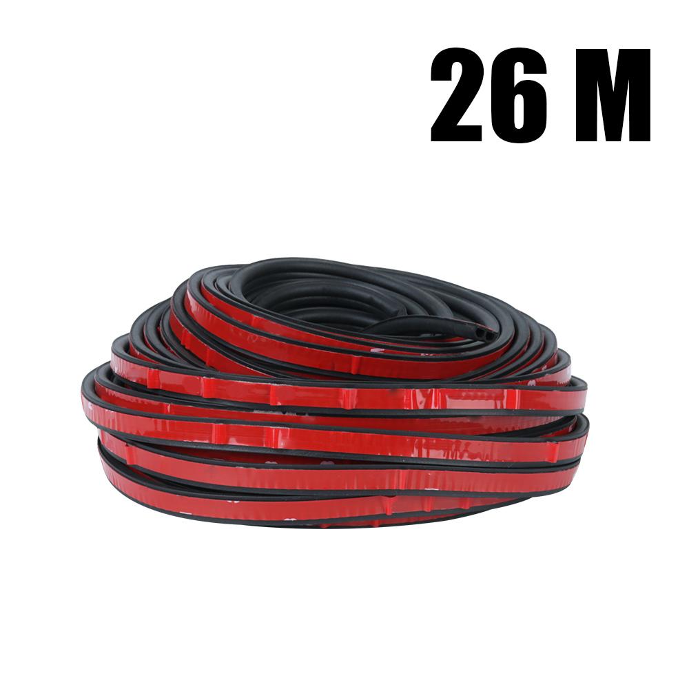 Звукоизоляция Уплотнительные полосы для дверей автомобиля Аксессуары для интерьера Резиновые уплотнители Наклейка Уплотнитель 5M/16M/21M/26M B-образная форма