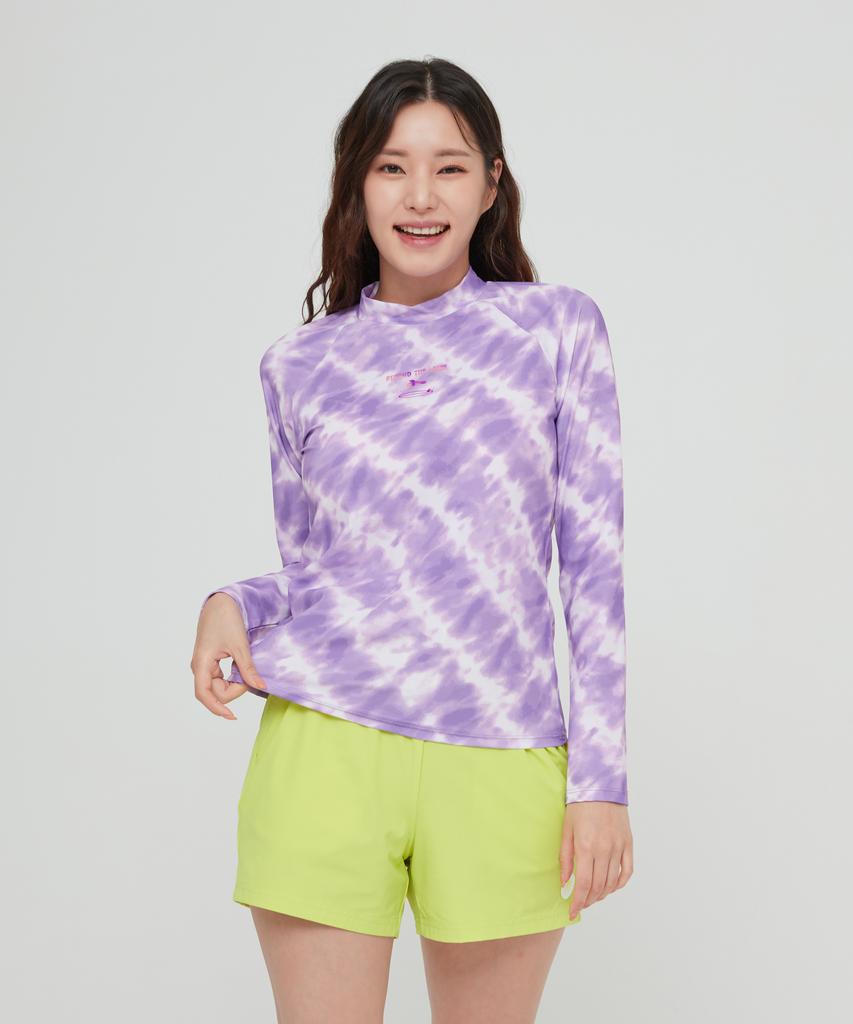Lenomasuyeongbog Женская молния с tie-dye защита от солнца фиолетовая Rn-Cs2D951-Pp