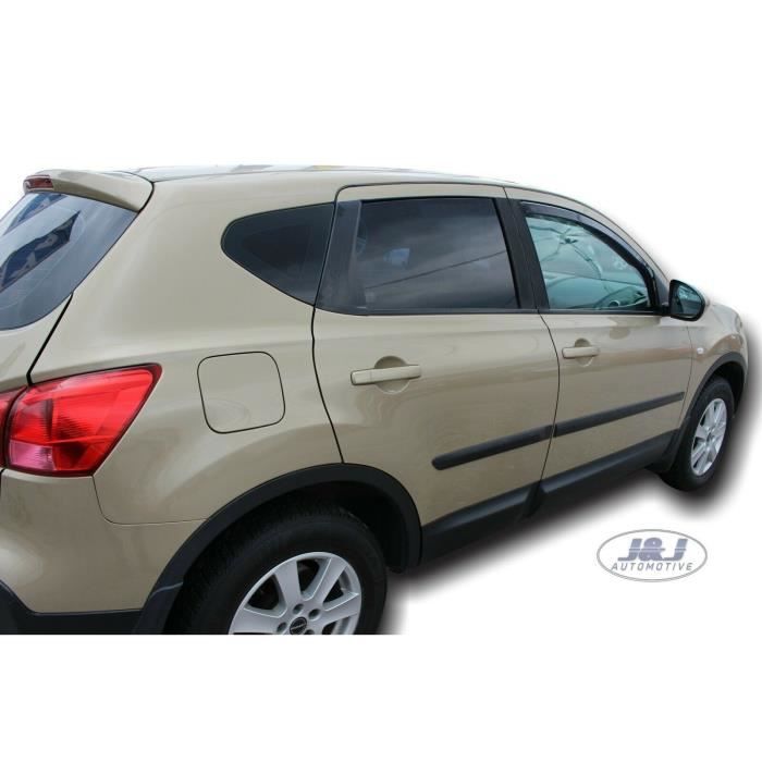 Déflecteurs d'air - J&J AUTOMOTIVE - Nissan Qashqai 2007-2013 - Fumé - Acrylique renforcé - Installation facile