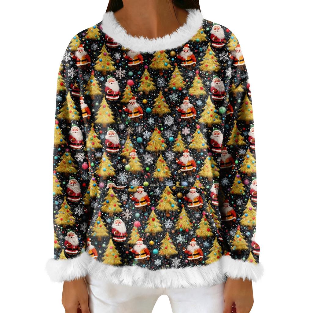 Женский повседневный флисовый свитшот с длинными рукавами и круглым вырезом, удобный, свободного кроя, легкий, фланелевый свитшот для женщин