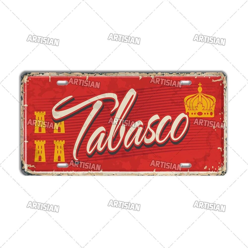 MEXICO License Plate City Metal Tin Plaque Car Metal Sign Wall Decor Garage Bar Pub Club Hotel Cafe Kitchen Home