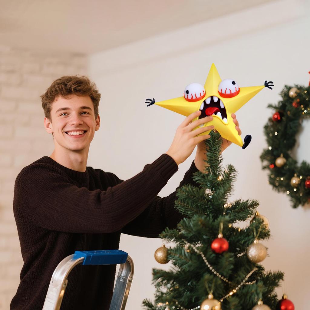 3D Printed Tree-top Star Christmas Tree Decoration, Ornament
