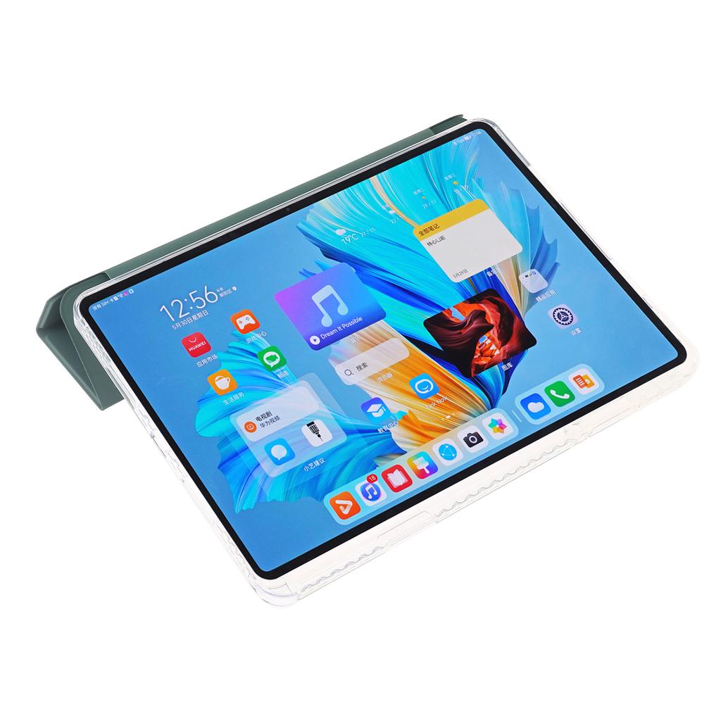 Для Huawei MatePad 11.5 S (2025)/Чехол для MatePad 11.5 S с подставкой-книжкой, из ПУ-кожи + ТПУ + прозрачного акрила, цвет Черновато-зеленый