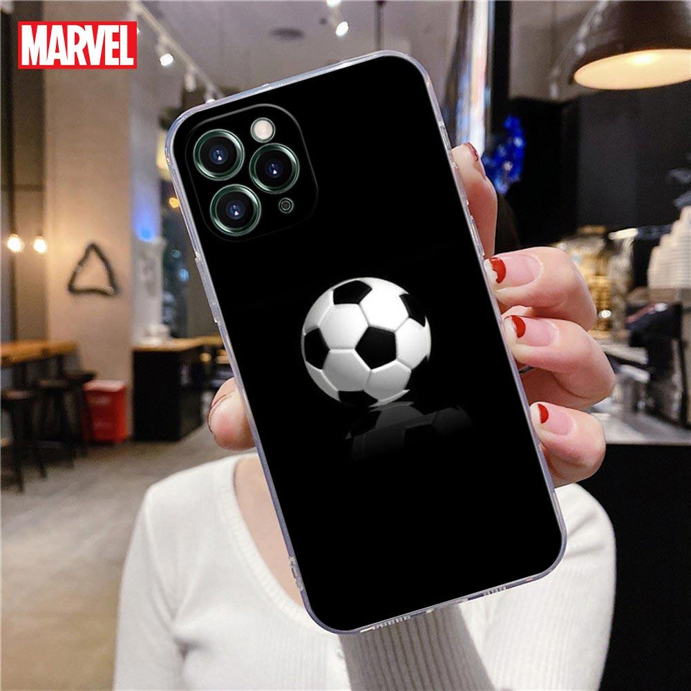 Прозрачный чехол «Футбол» для Apple iPhone 13 12 11 mini Pro Max XS X 7 8 Plus SE 2020, чехол для футбольного мяча Fire Un rayo Balls