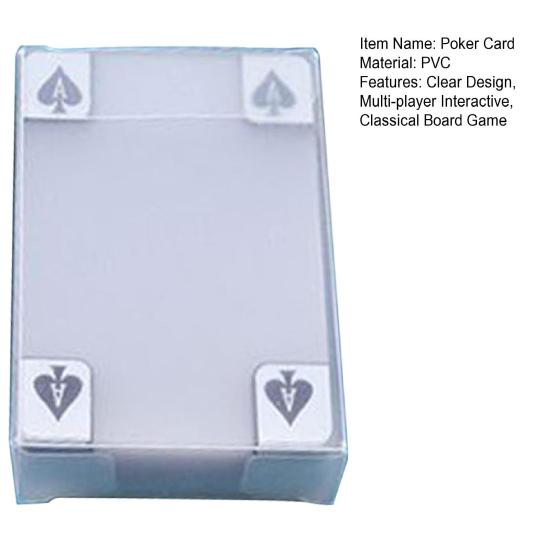 54 шт./Набор Прозрачные Карты для Покера Водонепроницаемые ПВХ Прозрачная Колода Карт Детям Взрослым Семейный Вечер Многопользовательская Интерактивная Классическая Карточная Настольная Игра