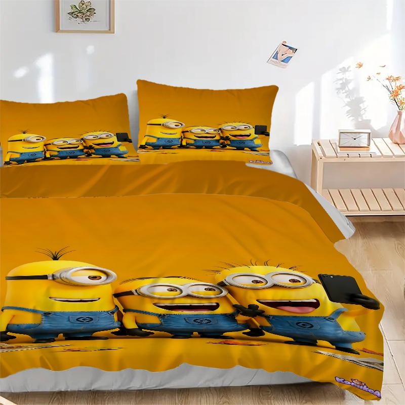 3Pcs Despicable Minions Selfie Bedding Sets For All Sizes New 3D Printed Bed Cover Comforter Duvet Cover Pillowcase Bedroom Decoration