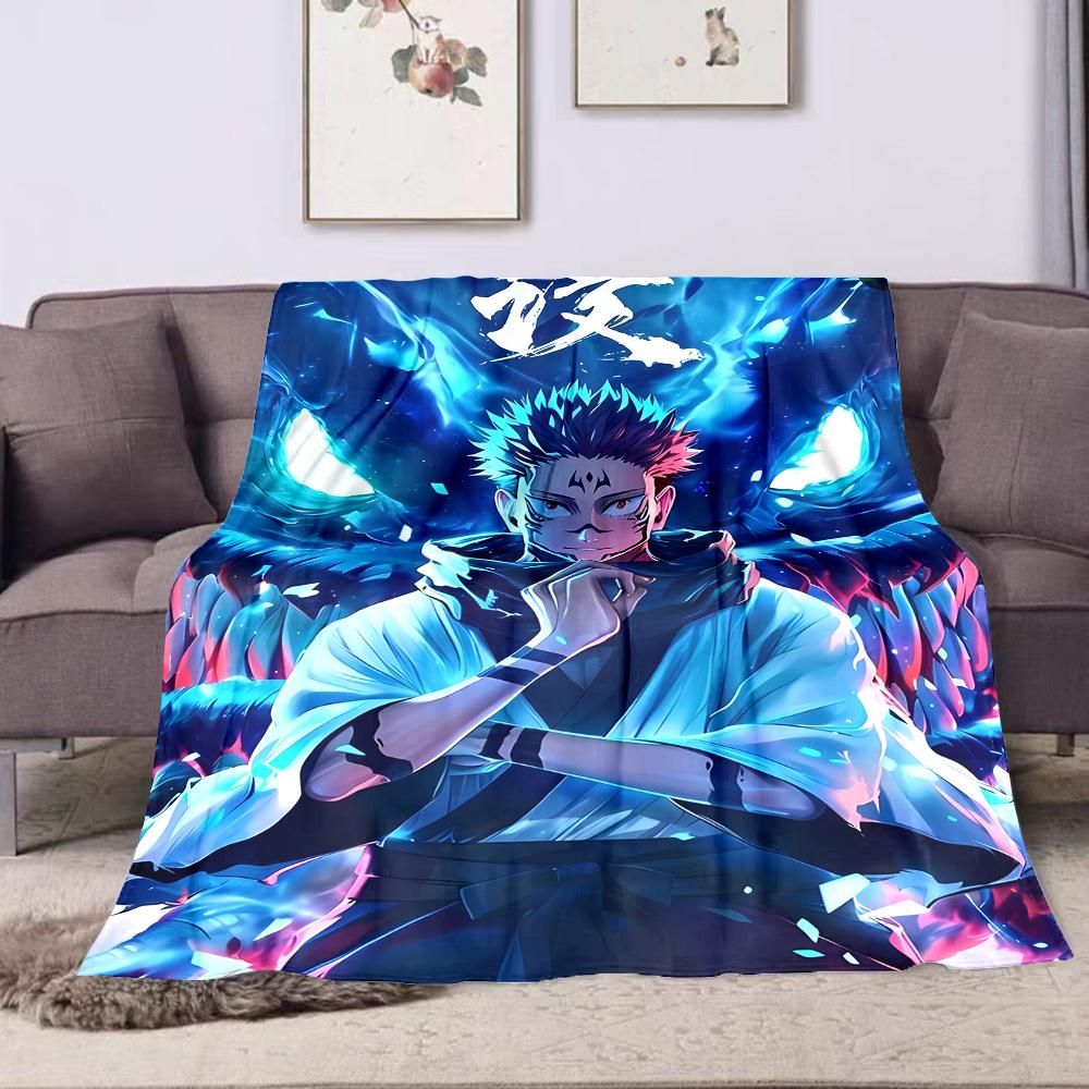 Demonic Warrior with Dragon Aura Patterned flannel blanket perfect for the bedroom living room, sofa, or a little nap