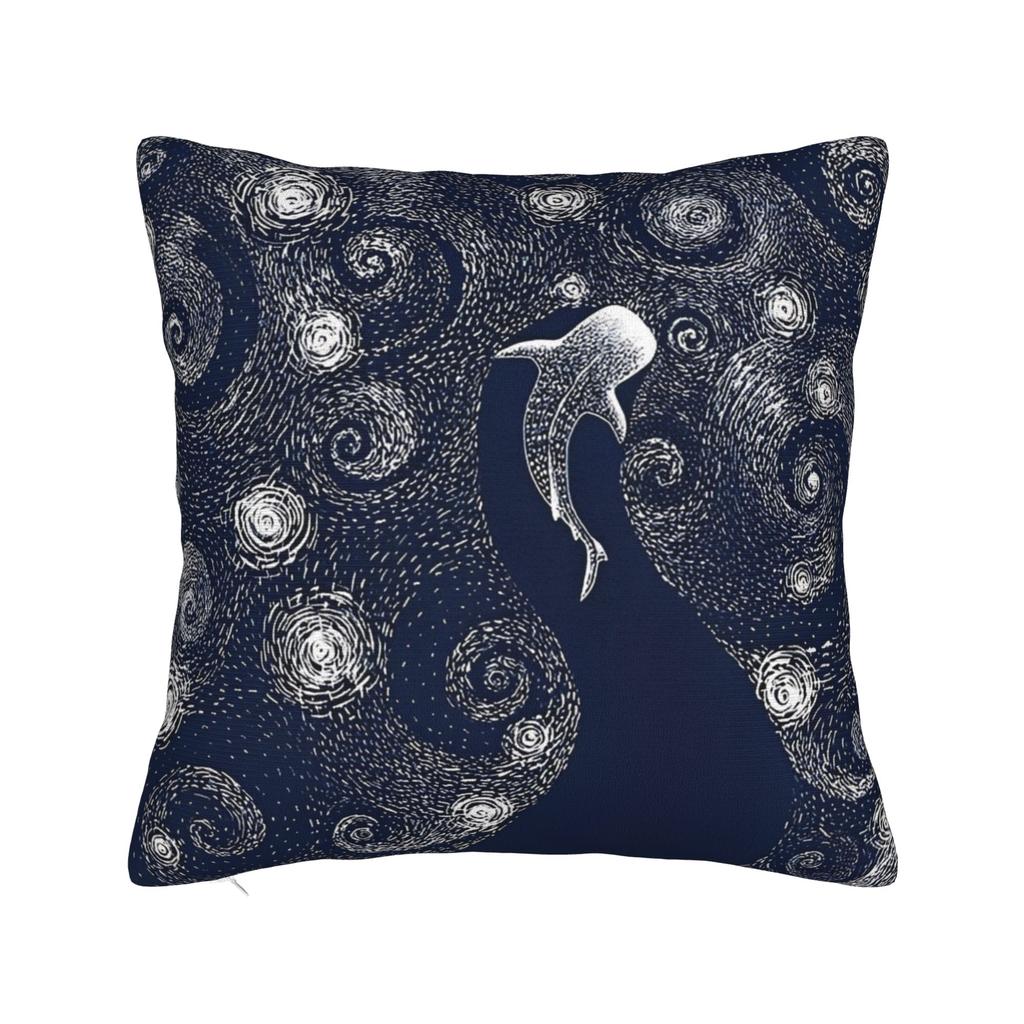 Голова молотка   Чехол для декоративной подушки Полиэстер Подушки для дивана Звездные китовые акулы Винтажный наволочка