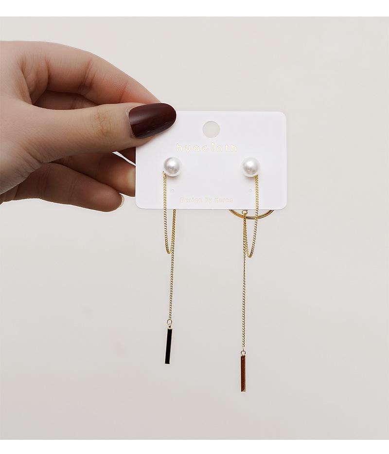 Серебряные женские серьги с жемчугом и темпераментом, простые, гипоаллергенные, длинные