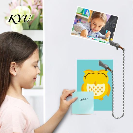3D Printed Refrigerator Magnets 1 Pair Blade Chain Fridge Magnet, Weapon Magnetic Decorative Decoration for Kitchen Office Whiteboard Cabinet,