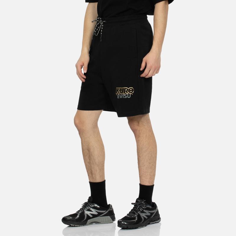 Evisu 3D Принт Логотипа Повседневные Спортивные Шорты Мужские шорты Черный 2ESGNM4ST5181RXCT
