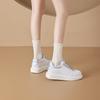 3233 Small Size Leather Little White Shoes Women's Color Matching Platform Student Shoes Women's Platform Lace-up Casual Shoes Women