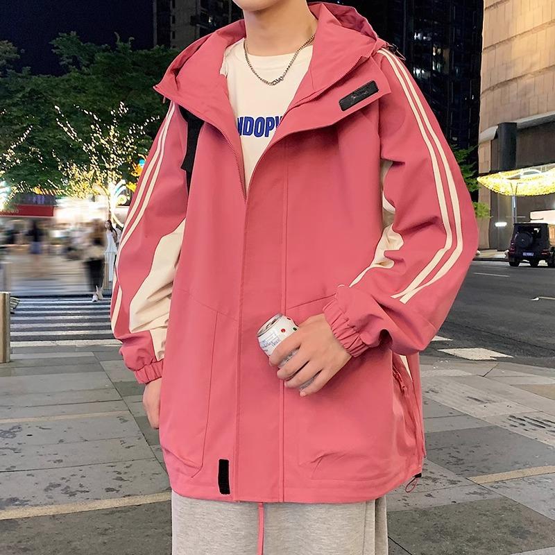 Новая куртка мужская весенне-осенняя повседневная с капюшоном американского свободного кроя осенний костюм