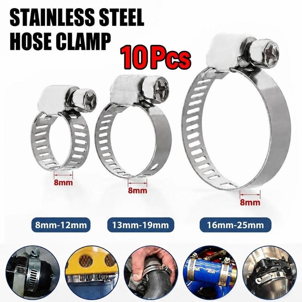 304 Stainless Steel 304 Hose Clamp Adjustable Pipe Clamp Hoop Hose Clip Clamp Hose Connection