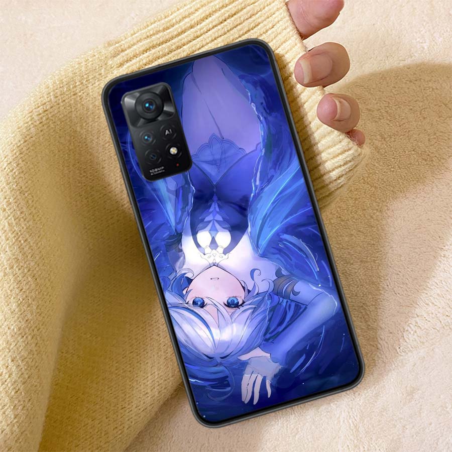 Милый Чехол для Телефона Furina Genshin Impact Для Redmi Note 13 14 15 Pro Plus 12 13C 12C 15C 9 10 10C 9T 9C 9A TPU Мягкий Чехол Прозрачный Cel