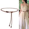 Womens Vintage Waist Chain Faux Leather Belt Dresses New Chinese Style Decorative Rope