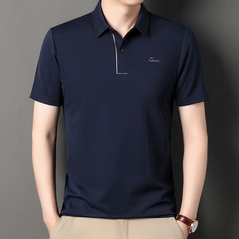 Мужская футболка-поло с отложным воротником премиум-класса на весну и лето, мужская футболка с коротким рукавом, повседневная мужская одежда