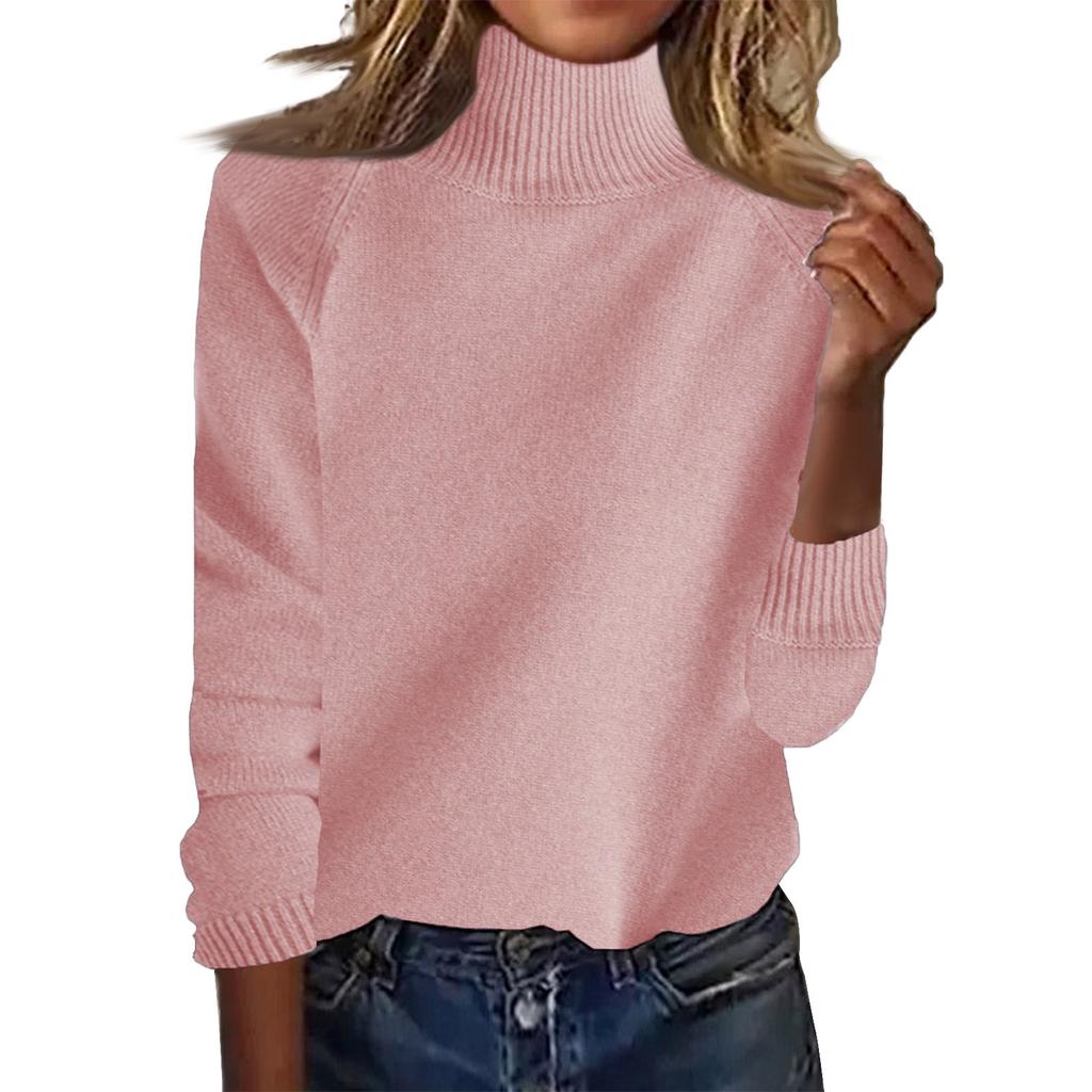 Women's Fashion Thickened High Standing Neck Loose Sweater Plunging Sleeve Bottom Shirt Top
