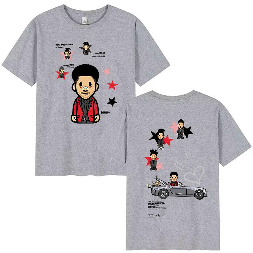 Rapper THE WEEKEND Tour Album 2026Summer Mens Luxury Retro High Quality Fashion Casual Cotton Oversized Tshirt Street Wear Y2K