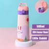 500ml Kids Stainless Steel Straw Thermos Mug Cute Cartoon Children Thermal Water Bottle Portable School Cup Drinking Kettle