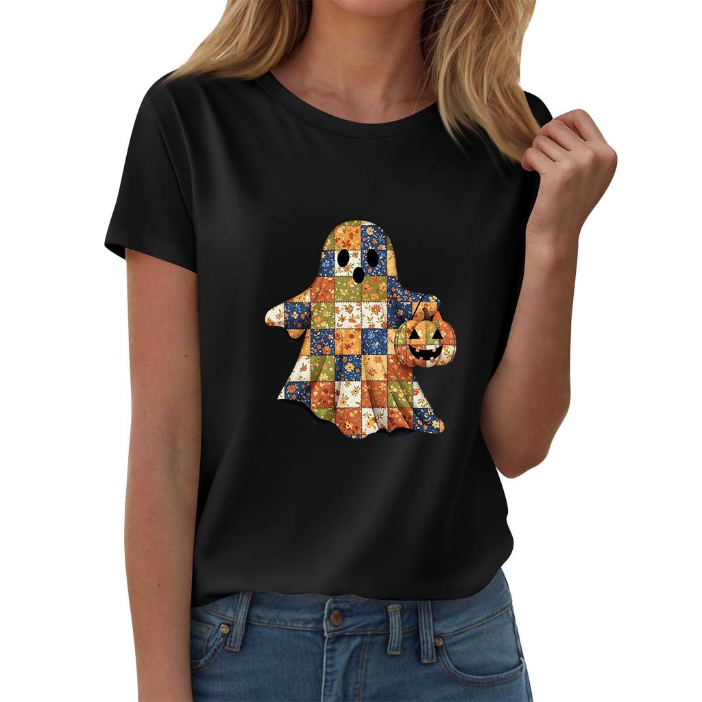 Женские футболки, Женские топы с коротким рукавом, Летняя мода, Повседневные стильные футболки с круглым вырезом, Туники