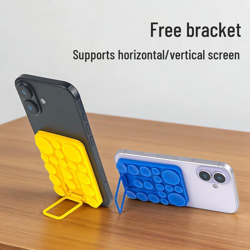 Universal Silicone Phone Holder: Suction Cup, Self-Adhesive, Folding Design