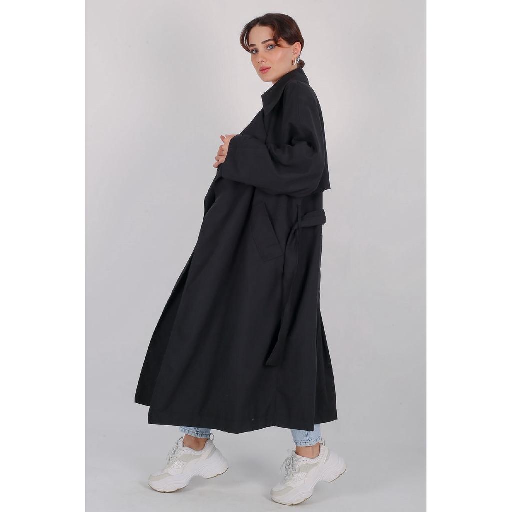 Women's Beige Belted Seasonal Trench Coat