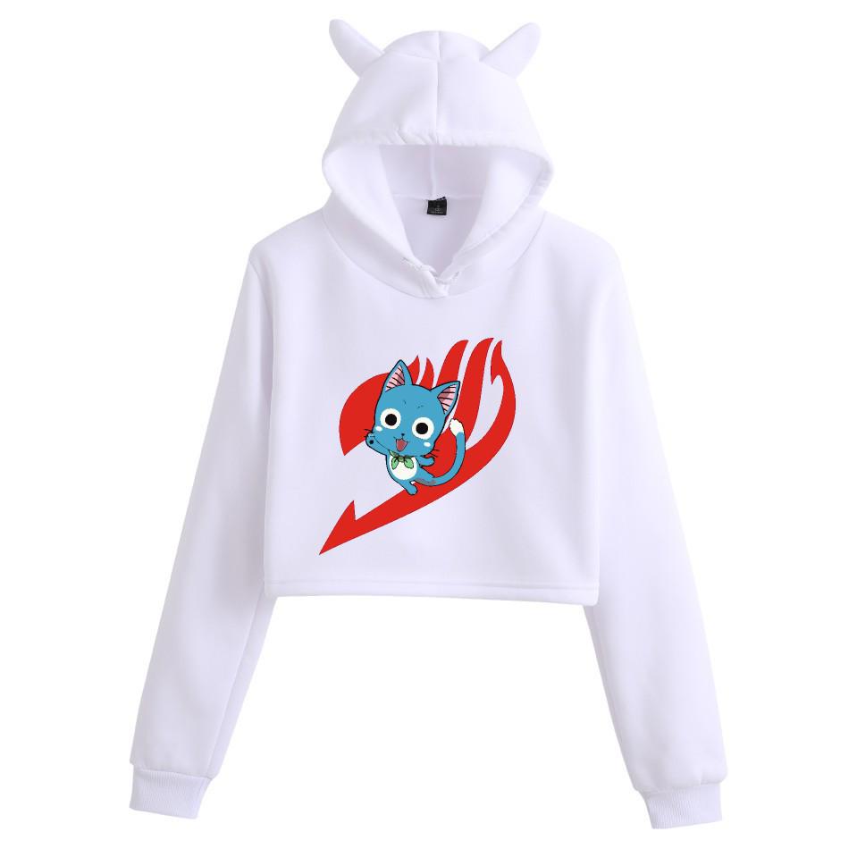 Укороченная толстовка с ушками кошки из аниме Fairy Tail для девочек