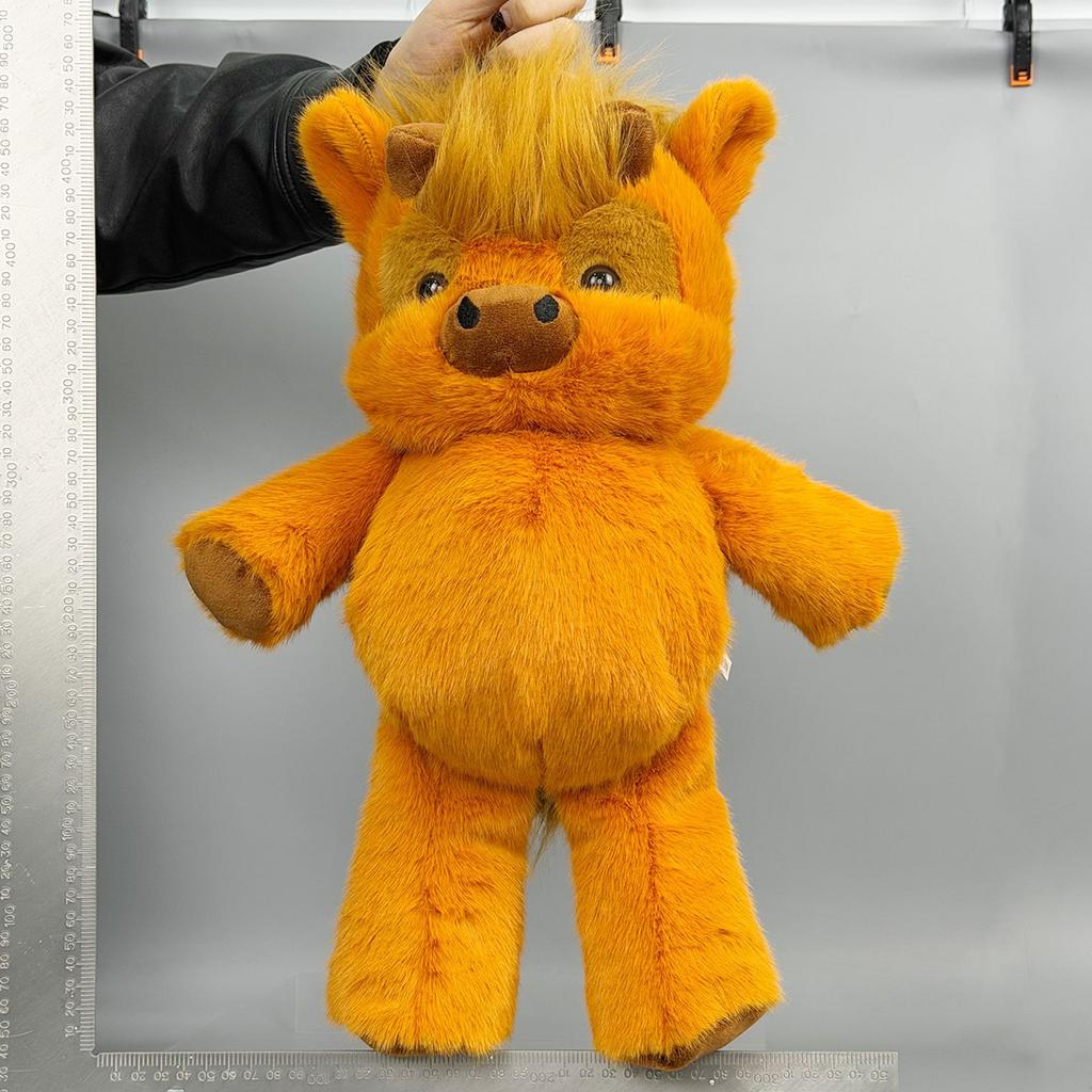 TreasuringU New 35cm/45cm Highland Cattle Plush Toy Cute Brown Cow Stuffed Doll Animals Plushie Home Decoration Birthday Gift