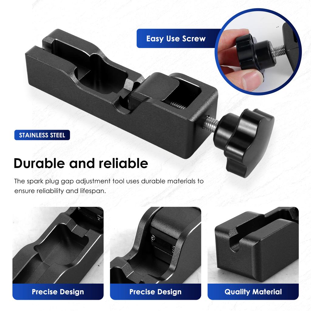 Инструмент для измерения зазора свечей зажигания, универсальный, регулируемый зазор свечей зажигания, компрессия электродов 10 мм, 12 мм, 14 мм, 16 мм, комплект для измерения мощности с щупом
