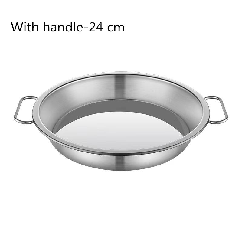 Поднос для хранения продуктов из нержавеющей стали с ручкой, круглые плоские сервировочные тарелки, салатницы, закуски, фруктовые блюда, кухонные органайзеры