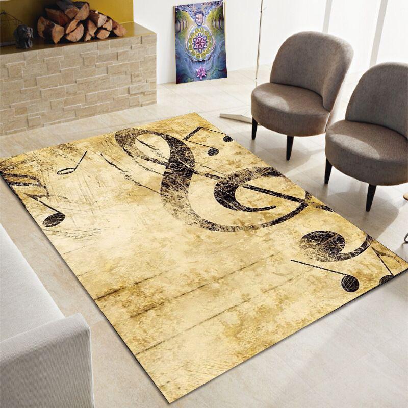 3D Creative Music Note Large Carpet, Living Room, Bedroom Sofa Carpet, Kitchen, Bathroom Door Mat, Non Slip Floor Mat Gift