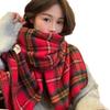 Новый год Дракона Красный шарф Женский Зимний Новый Клетчатый Имитация Кашемира Шарф Шаль Студенческий Подарок