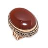 Кольцо из меди с натуральным камнем сердоликом, размер 7, G5t36