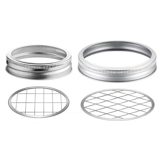 Metal Mason Jar Flower Lid Insert Wide Mouth Canning Jar Lid with Straw Hole Grid Organizer for Flowers Pens Toothbrushes