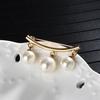 Imitation Pearl Fixed Strap Charm Safety Pin Brooch Sweater Cardigan Clip Chain